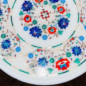 marble inlay floral arts table