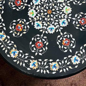 black marble inlay console bar desk luxury modern arts decors