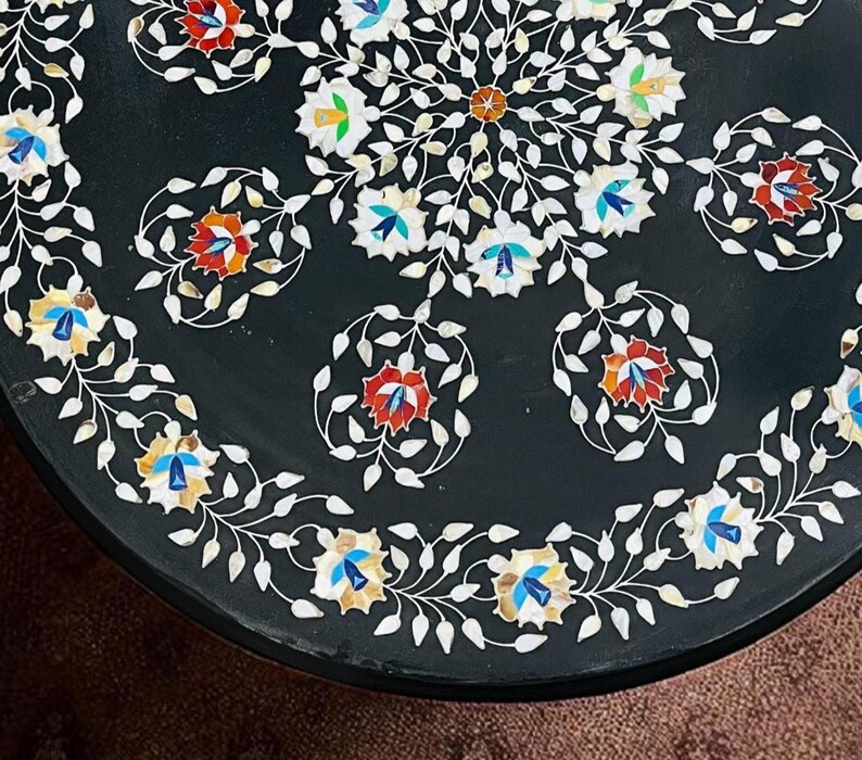 black marble inlay console bar desk luxury modern arts decors