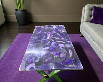 Agate Stone Table Top | Custom Coffee, Accent or Dining Table | Gemstone Furniture
