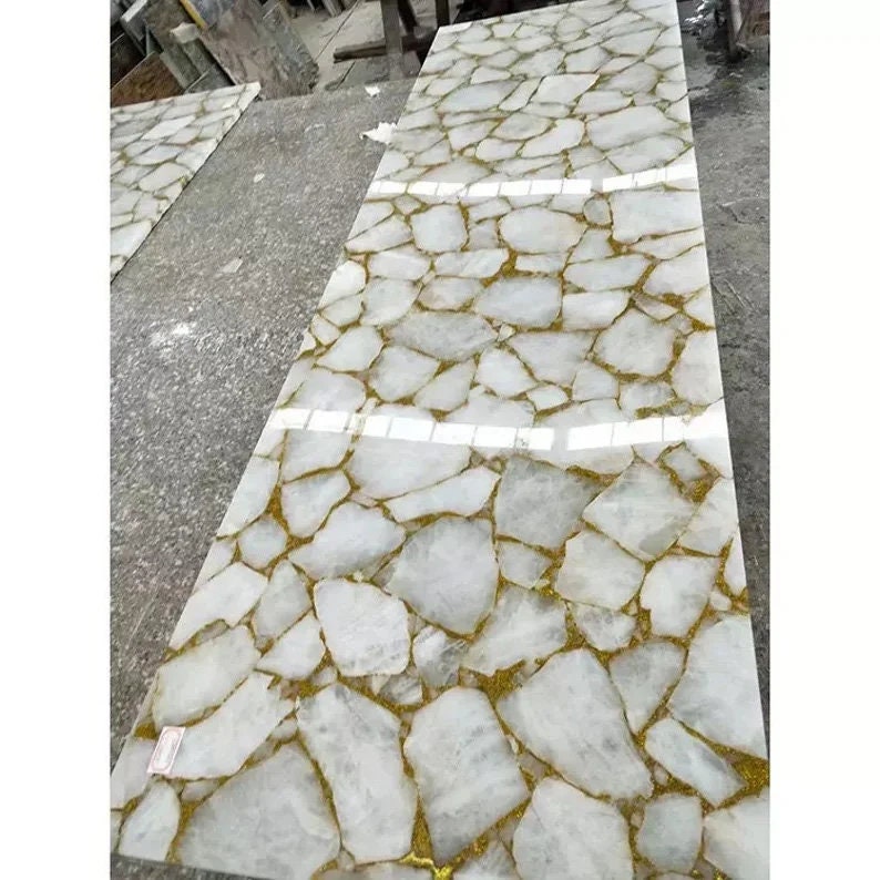 White Agate Dining Table Agate Stone Table Top Crystal Etsy