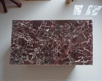 Custom Rosso Levanto Marble Dining Table Handcrafted Italian Stone Furniture for Contemporary Interiors