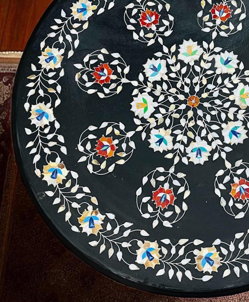 luxury modern arts marble stone round cafeteria home decors