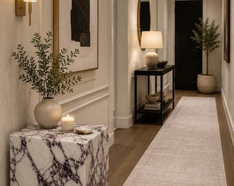 Calacatta Viola Marble Cube Table | Luxury Italian Accent Modern Handmade Stone Pedestal Side Home Furniture
