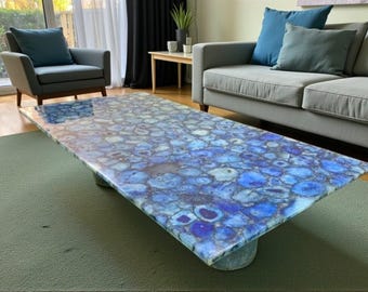 Agate Stone Table Top | Custom Coffee, Accent or Dining Table | Gemstone Furniture