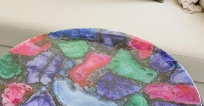 Handmade multi gemstone living room table décor