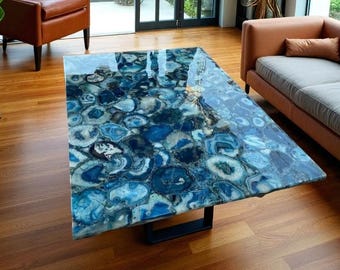 Agate Stone Table Top | Custom Coffee, Accent or Dining Table | Gemstone Furniture