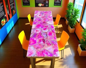 Agate Stone Table Top | Custom Coffee, Accent or Dining Table | Gemstone Furniture