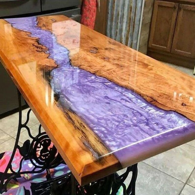 Purple Epoxy Resin Table Top