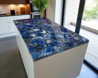 Agate Stone Table Top | Custom Coffee, Accent or Dining Table | Gemstone Furniture