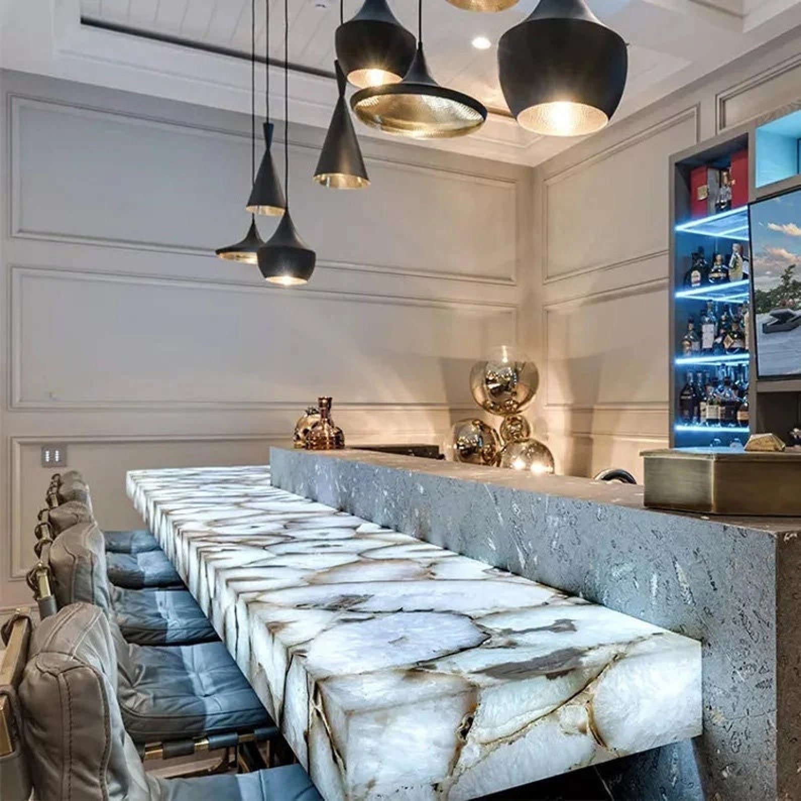 White Agate Dining Table Agate Stone Table Top Crystal Etsy