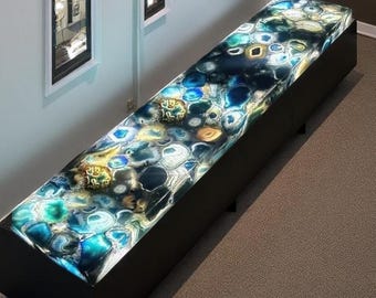 Agate Stone Table Top | Custom Coffee, Accent or Dining Table | Gemstone Furniture