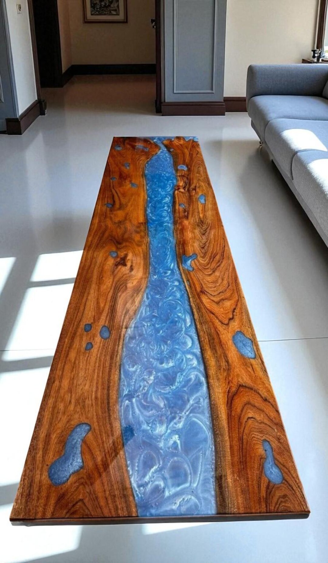 Handmade Ocean Resin and Wood Table: Coastal Epoxy Furniture - Etsy