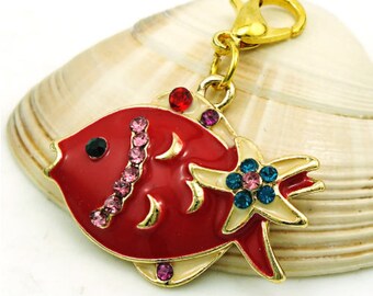 925 Sterling Silver CZ Goldfish/Koi Fish Charm Bead – For 3mm European Charm Bracelets & Necklaces - View #7