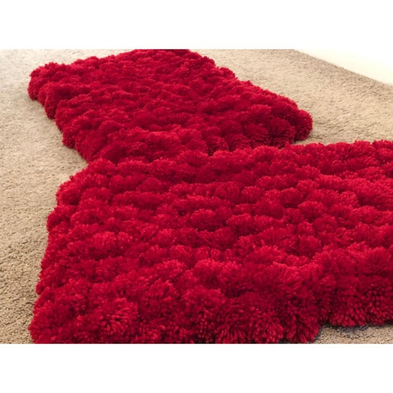 Pompom Rug 25 X 15 Etsy