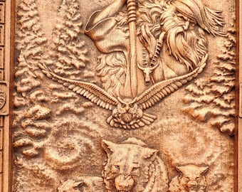 Chernobog - The god of evil and darkness Slavic mythology Pagan wood carving wall art home decor