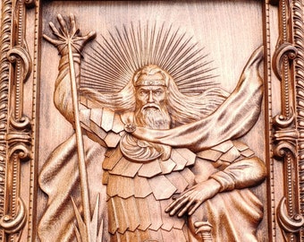 Zeus - Olympian god of the sky and the thunder greek mythology wood carving home decor wall art roman ancient greece norse