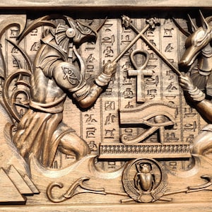 Anubis And Horus god of death mummification embalming afterlife cemeteries tombs Underworld Ancient Egypt mythology Jackal Black Dog Ebros