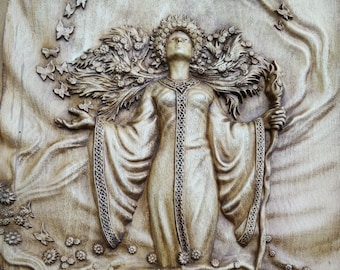 Ziva - The Slavic mythology goddess of life and fertility Pagan wood carving wall art home decor pagan