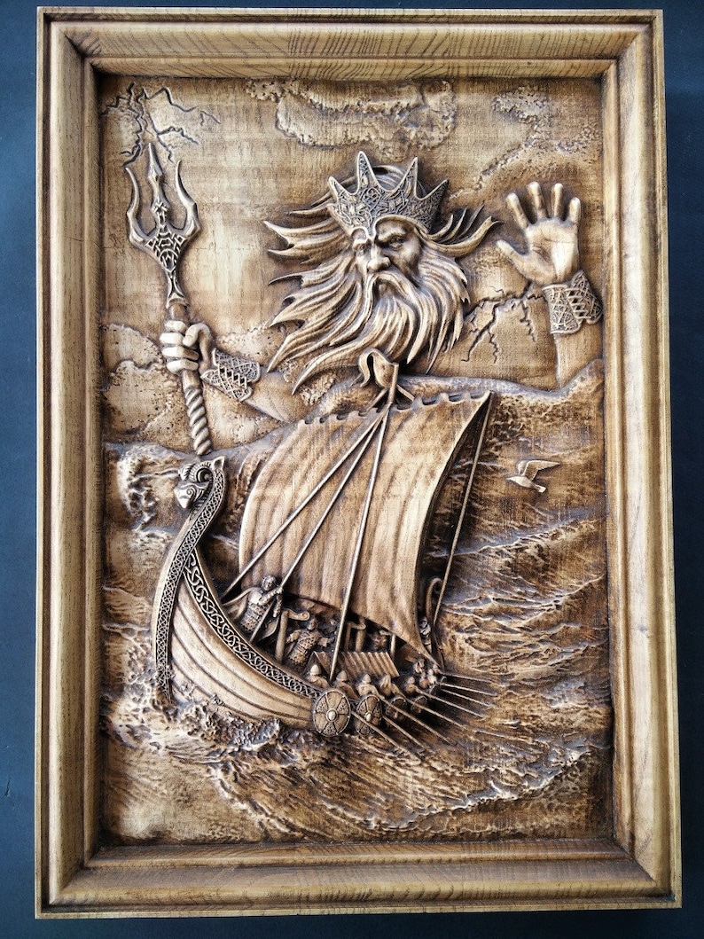 Njord Nj r r Norse God Of Sea And Storms Woodcarving Pagan Etsy