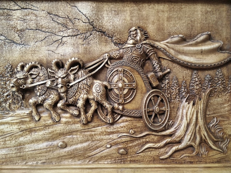 Thor Der Gott Der Donner Nordische Mythologie Holzschnitzerei Etsy