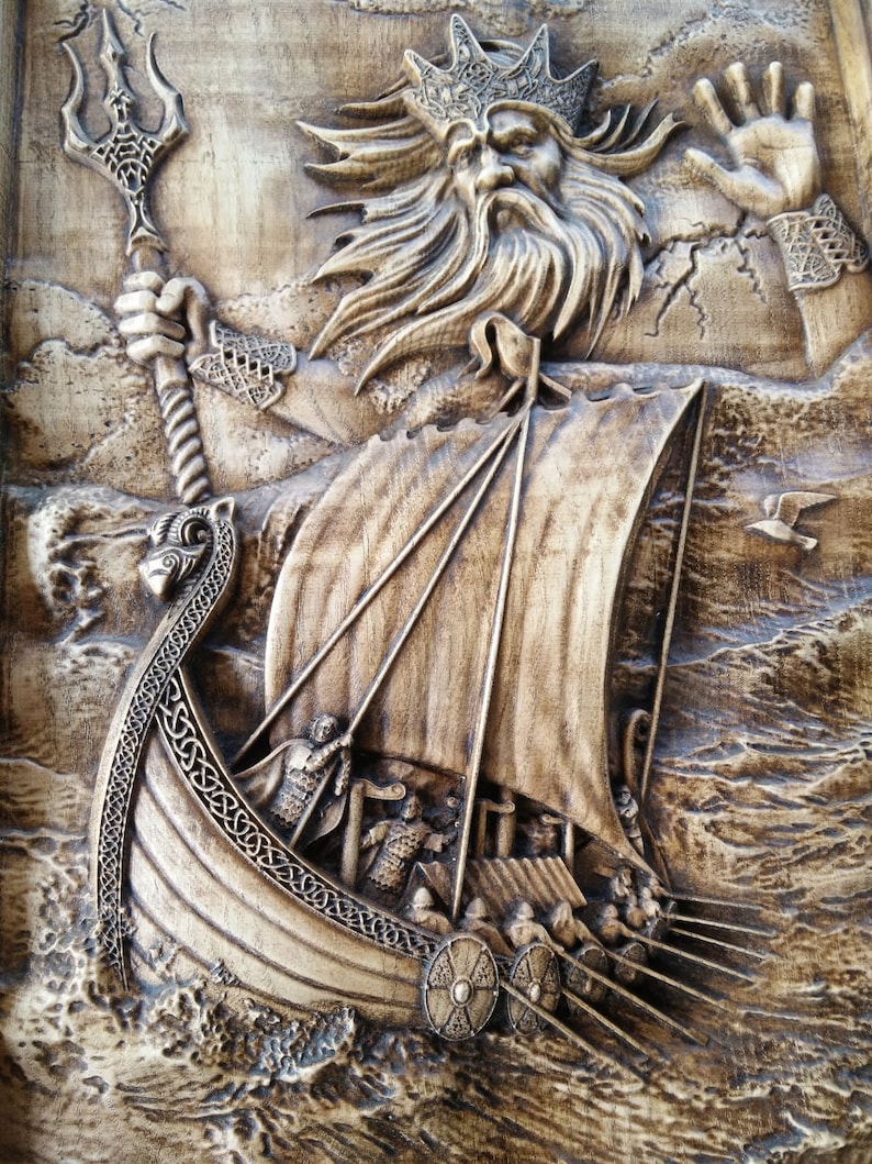Njord Nj r r Norse God Of Sea And Storms Woodcarving Pagan Etsy