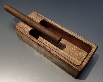 Solid Zebra Wood Cigar ashtray gift for men lifestyle lounge club