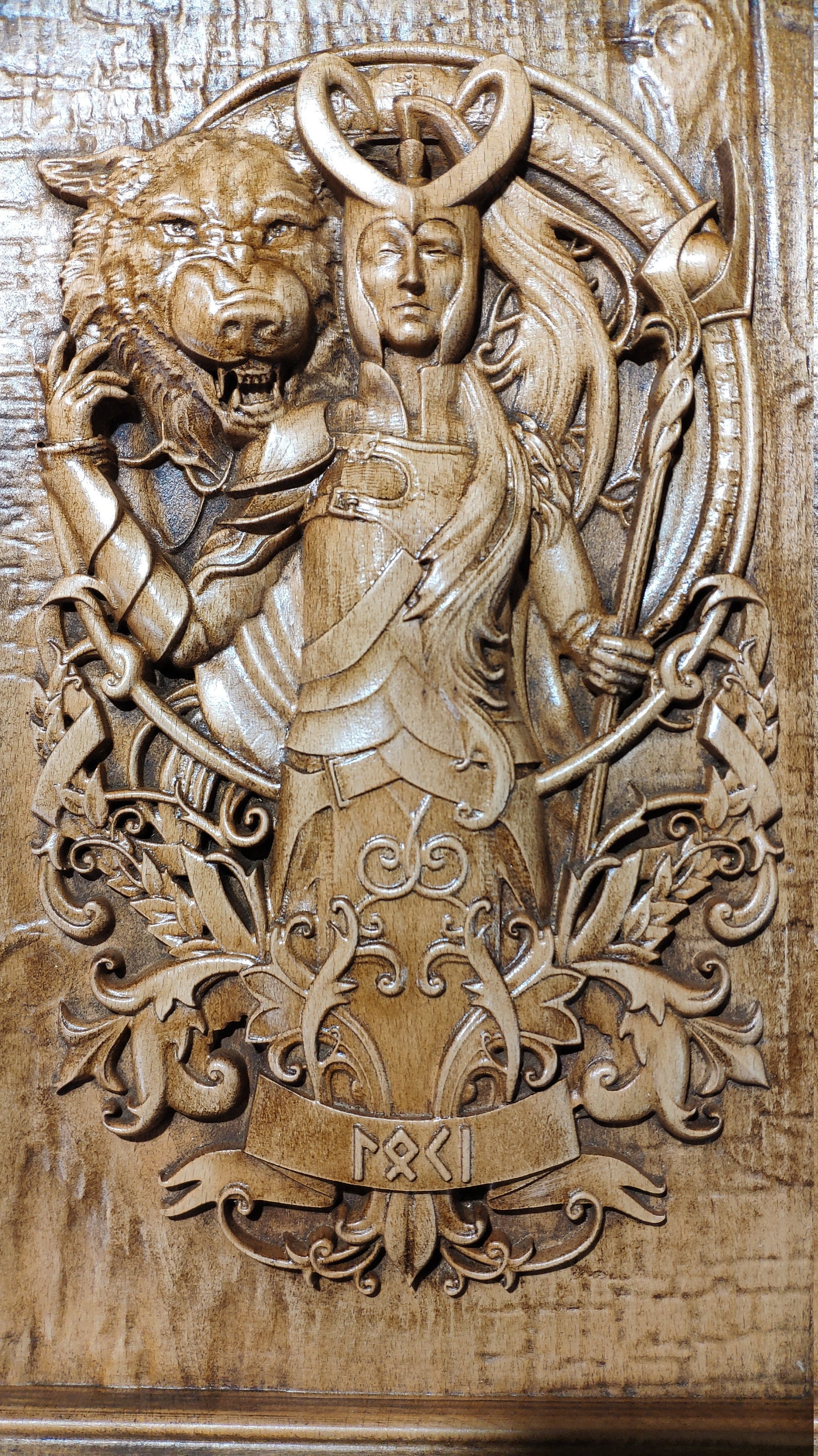 Loki - De sluwe bedrieger god Noorse mythologie houtsnijwerk houtbewerking  Vikingen Valhalla asatru home decor muur kunst goden zonen van odin pagan -  Etsy België, image size:1688x3000