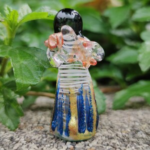 Rare The Girl Holding a Dog Miniature Figurines Hand Blown Glass Art Animals Collectible Gift Home Decor
