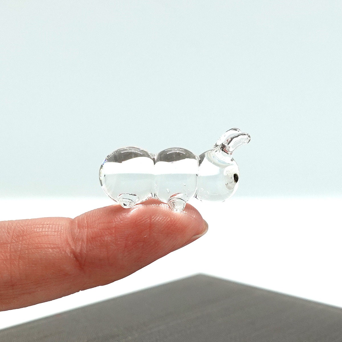 Mini Crystal Objects Tiny Micro Crystal Worm Figurines Hand Blown Clear Glass Art Animals ...