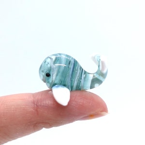 Whale Micro Tiny Hand Blown Glass Art Figurines Animals Collectible Gift Home Décor