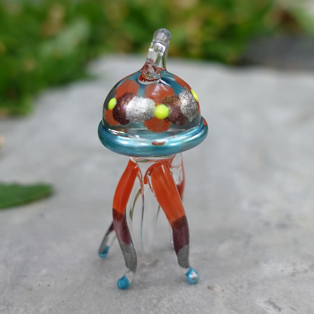 Jellyfish Miniature Figurines Animals Hand Blown Glass Art Sea ...