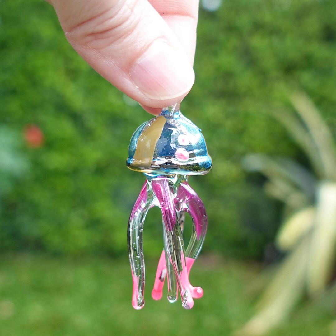 Jellyfish Miniature Figurines Animals Hand Blown Glass Art Sea ...