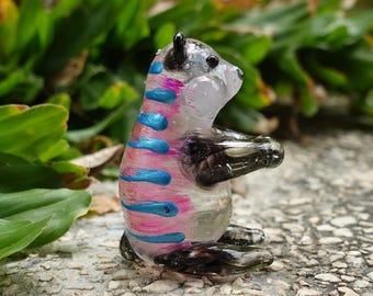 パンダの小さな手吹きガラスアートフィギュア動物コレクションギフト