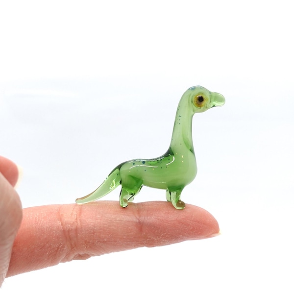 Petites figurines d'Apatosaure en verre soufflé à la main, animaux d'art, dinosaure, cadeau de collection, décoration d'intérieur