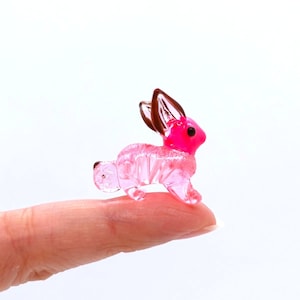Konijn kleine beeldjes handgeblazen kleur glas geschilderde kunst dieren collectible gift home decor