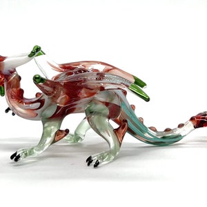 Dragon Wing Figurines Animals Hand Blown Glass Art Lucky Collectible Gift Home Decor 4 inches