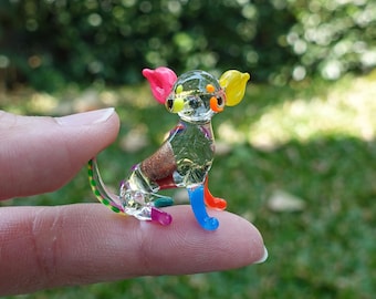 Kleine micro-chihuahuazitbeeldjes handgeblazen glaskunst dieren verzamelcadeau woondecoratie, veelkleurig