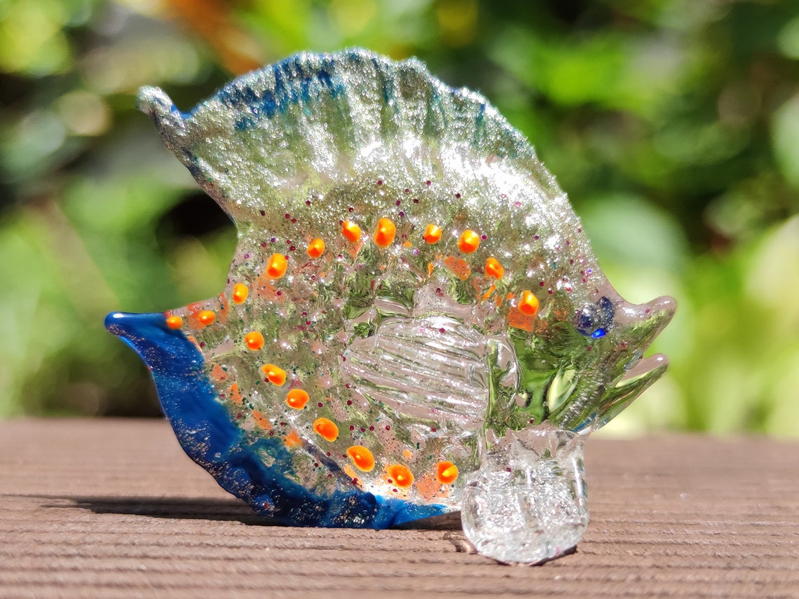 Sea Fish Miniature Figurines Hand Painted Blown Glass Art Etsy