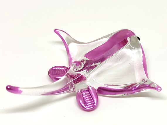 マンタ ミニチュアフィギュア 動物 手吹きガラスアート 海