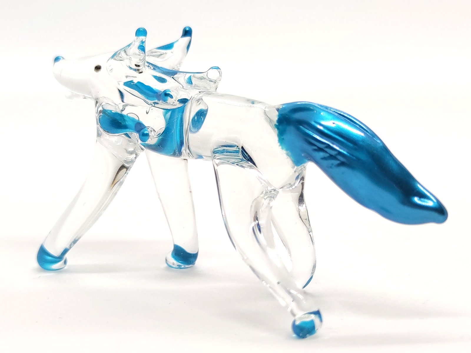 Fox Miniature Figurines Animals Hand Blown Glass Art - Etsy