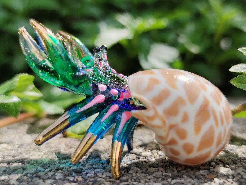 blown glass hermit crab shell