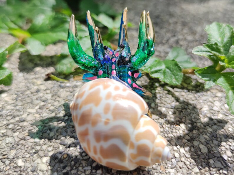 blown glass hermit crab shell