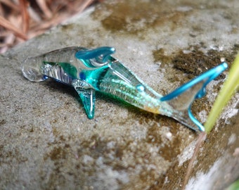 サメのミニチュアフィギュア 動物 手吹きガラスアート コレクター