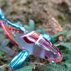 Japanische Koi Fisch Karpfen Figuren Handbemalt Orange Blau Mundgeblasen Glas Kunst Tiere Sammlerstück Geschenk Home Decor