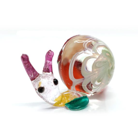 カタツムリのミニチュア手吹きガラスアートフィギュア動物コレクション