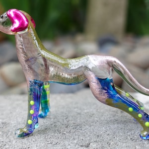 Smart Dog Perfect Shape Miniature Figurines Hand Painted Blown Glass Art Animals Collectible Gift Home Décor Dog lover