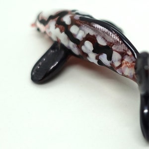 Japaner Karpfen Koi Fisch Miniatur Figuren Tiere Mundgeblasen Glas Kunst Sammler Geschenk Dekorieren, Schwarz Rot