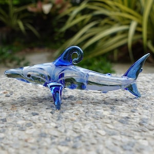 Shark Miniature Figurines Hand Blown Color Glass Art  Animals Collectible Gift Home Décor Wall Hanging