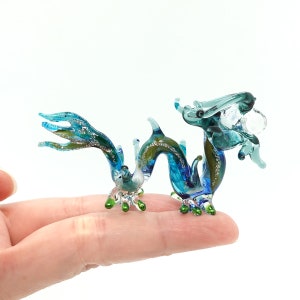 Dragon Tiny Figurines Hand Blown Color Glass Art Fancy Animals Collectible Gift Home Décor